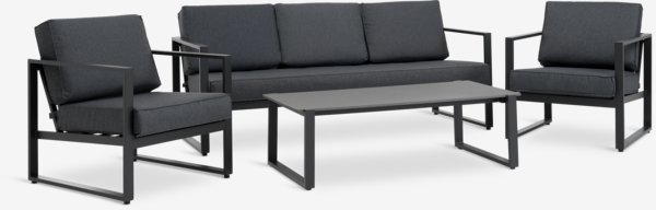 Lounge set VONGE 5-seater black