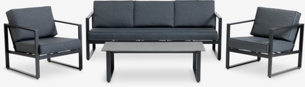 Lounge set VONGE 5-seater black