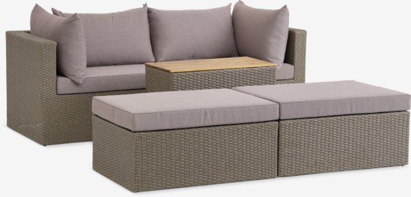 Set muebles jardín modular ABED 4 plazas natural