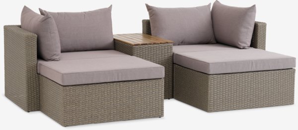 Modulaire loungeset ABED 4pers. naturel