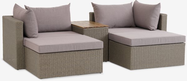 Set lounge modulare ABED 4 posti naturale