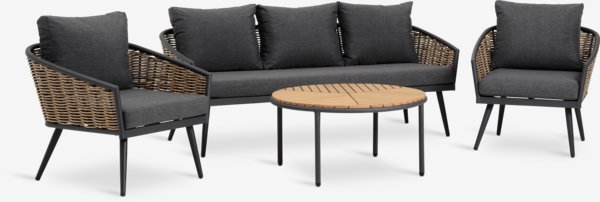 Set lounge BREKSTAD 5 posti naturale