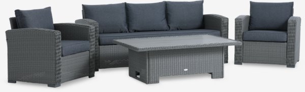 Set muebles jardín STAVERN 5 plazas gris