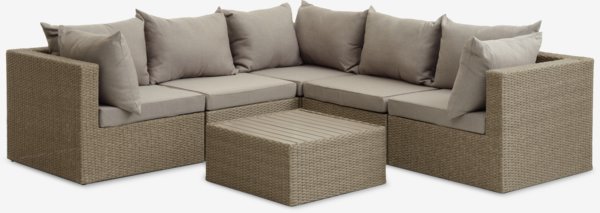 Loungeset RAVNDRUP 5 pers. naturel