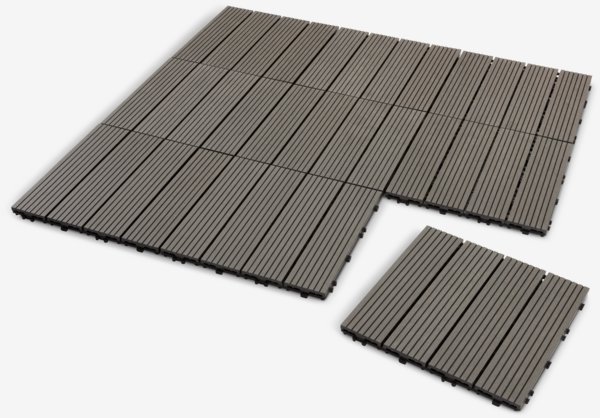 Deck tile BRUDEAND W30xL30 artwood pack of 9