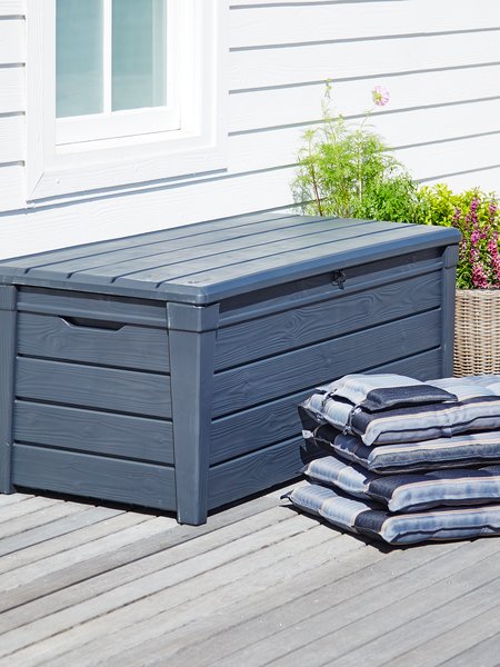 Coffre à coussins SVENDBORG l145xH60xP69 gris foncé