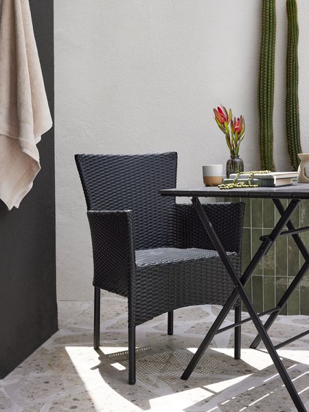 Rakásolható kerti szék AIDT fekete