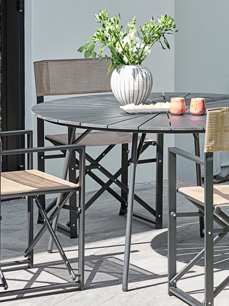 Tavolo da esterno RANGSTRUP Ø130 cm nero/nero