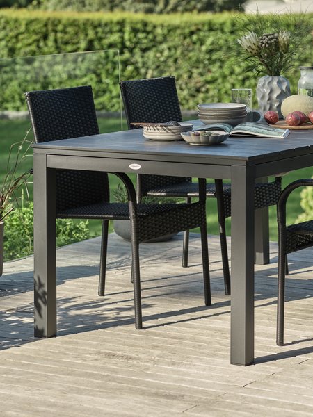 Tuintafel VATTRUP B95xL172/276 zwart