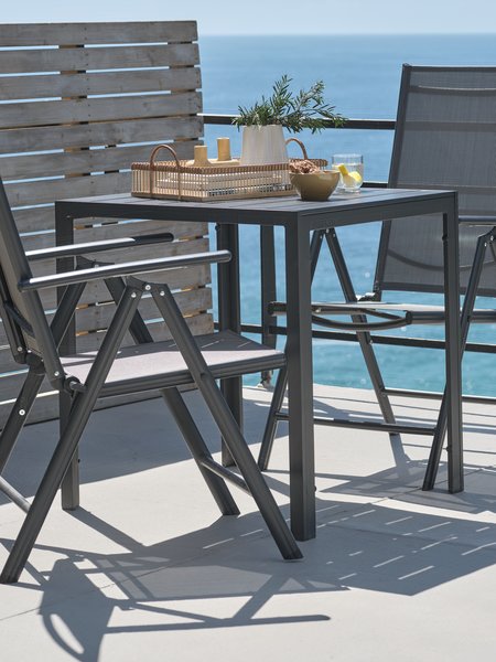 Table de jardin JERSORE l70xL70 noir