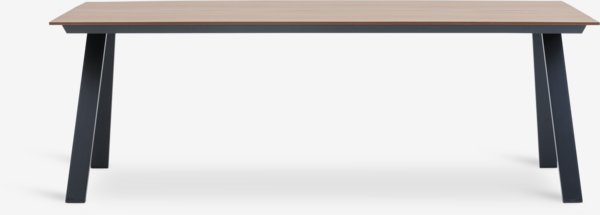 FAUSING L220 bord natur + 4 NABE stol sort