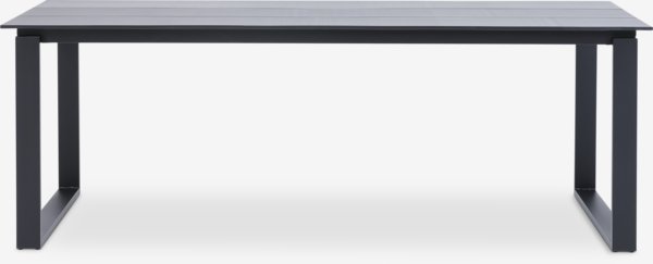 Tavolo KOPERVIK L215 cm grigio + 4 Sedie SANDVED nero