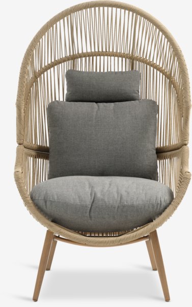 Lounge chair HALVREBENE natural