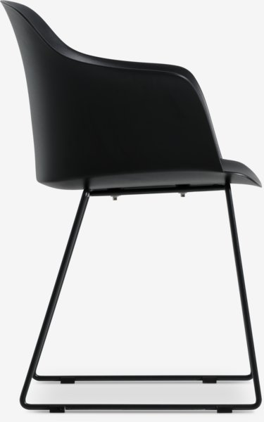 KOPERVIK Tavolo L215 cm grigio + 4 SANDVED Sedie nero