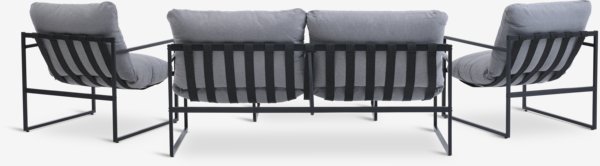 Conjunto muebles jardín RISVEDEN 4 plazas gris