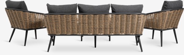 Loungeset BREKSTAD 5-sits natur