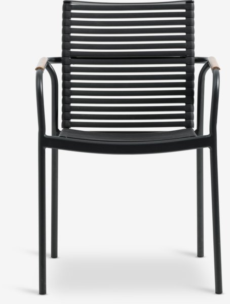 RANGSTRUP Ø130 table naturel/noir+ 4 NABE chaises noir