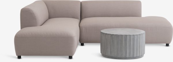 Ensemble lounge DALER gris + VEDBY 5pers. 4 saisons beige