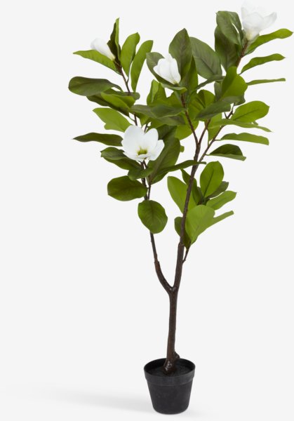 Artificial plant SPINDEL H120cm green/white magnolia