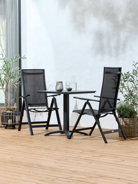 HOBRO L70 table + 2 LOMMA chair black