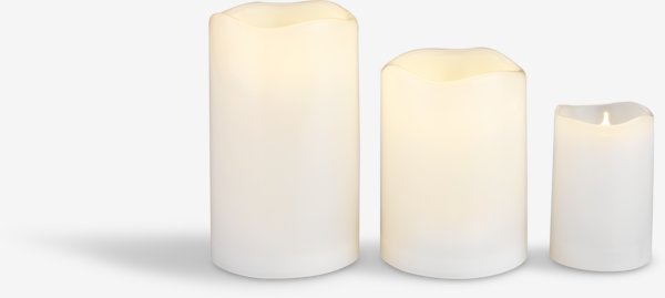 LED свещ SOREN Ø8xВ10см бяла