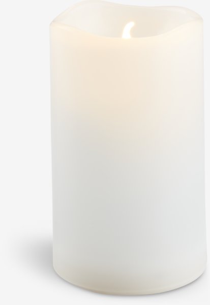 Bougie pilier LED SOREN Ø6xH9cm blanc