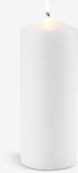 Candela TORALF Ø8xH20 cm bianco