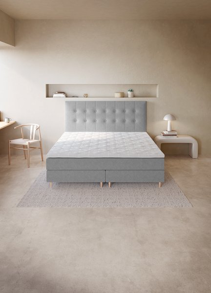 Boxspring 160x200 GOLD C5 grijs-23 DREAMZONE