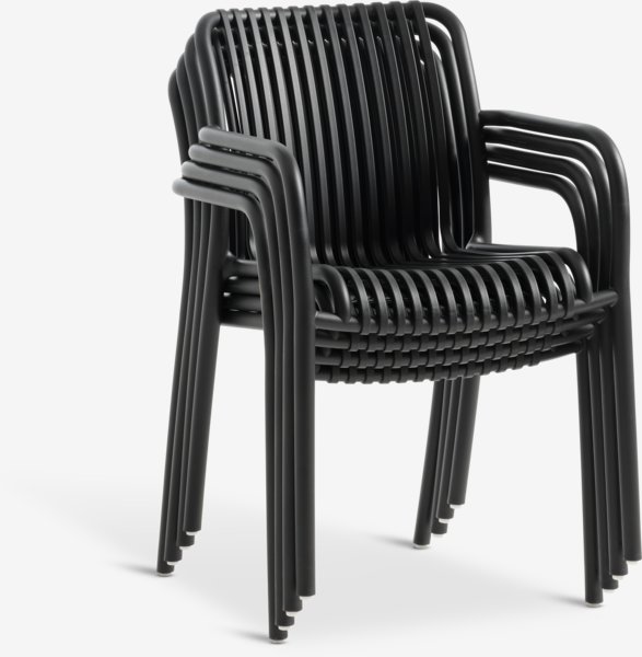 Stohovateľná stolička NABBEN čierna