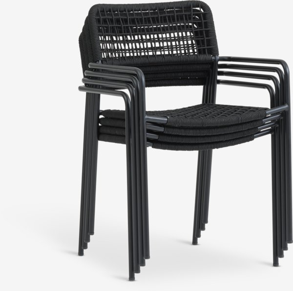 SANDVIKA L70 tafel + 2 LABING stoelen zwart