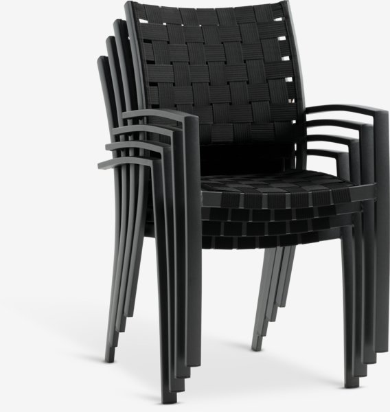 LANGET D207 miza + 4 JEKSEN stoli črna