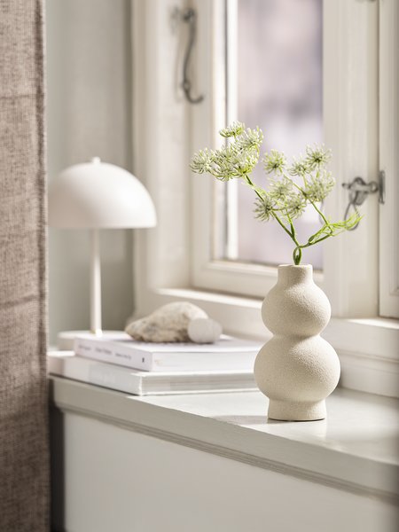 Vaso per fiori REGNVALD Ø8xH16 cm bianco