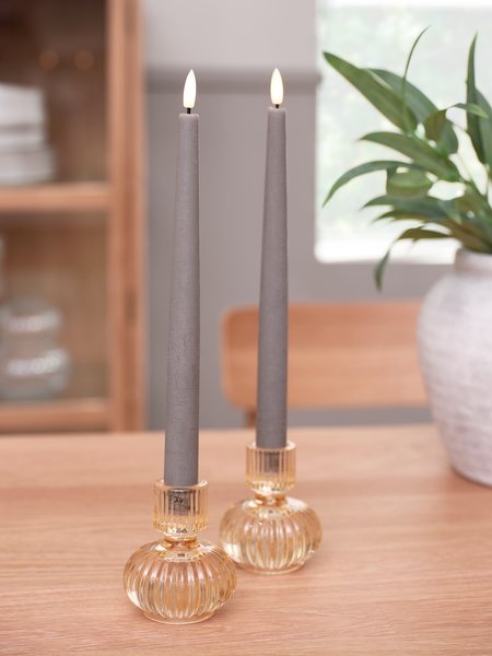 LED taper candle GUDMUND H29cm pack of 2