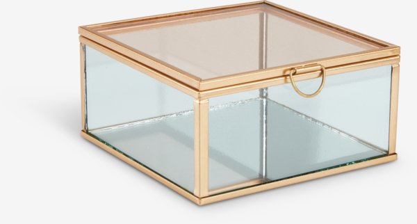 Dekoračná krabica EDVARD Š12xD12xV6 cm sklo