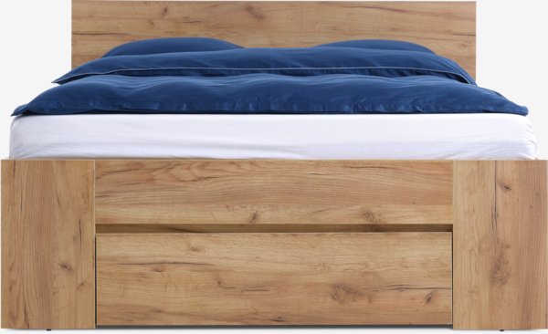 Struttura letto LIMFJORDEN 160x190 cm 3 cassetti rovere nat