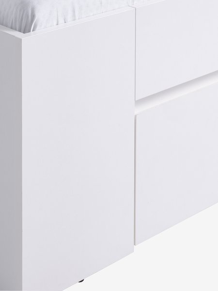 Bed frame LIMFJORDEN Single 2 drawers white