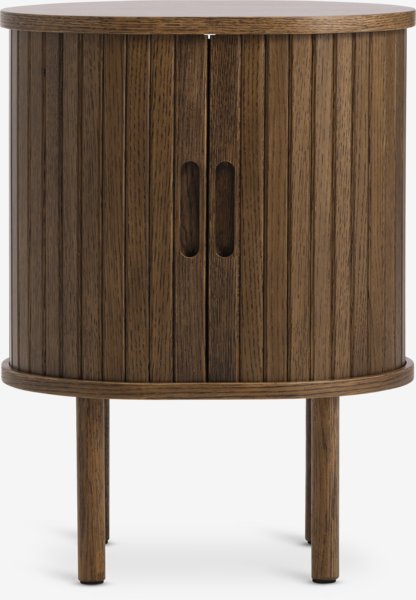 Bedside table LYNGVIG 2 tambour doors dark oak