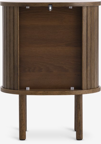 Bedside table LYNGVIG 2 tambour doors dark oak