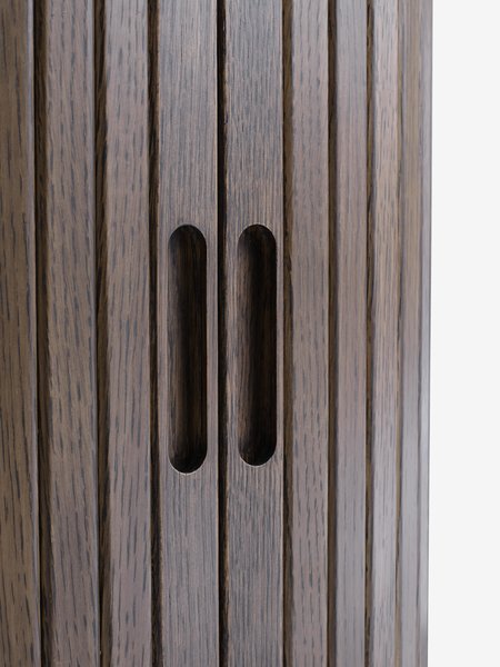 Bedside table LYNGVIG 2 tambour doors dark oak