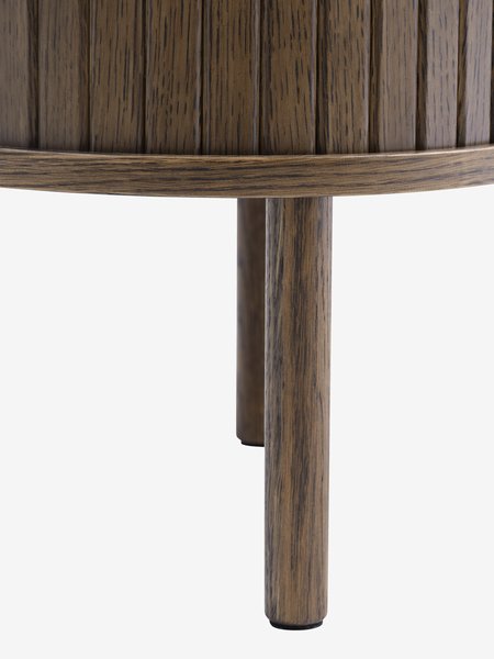 Bedside table LYNGVIG 2 tambour doors dark oak