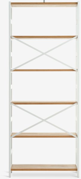 Étagère INTRUP large 6 tablettes blanc/chêne