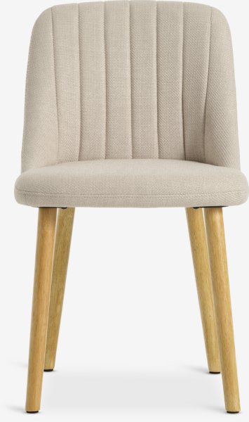 Dining chair ADSLEV w/out armrest beige/natural oak