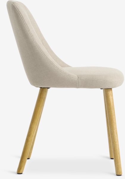 Dining chair ADSLEV w/out armrest beige/natural oak