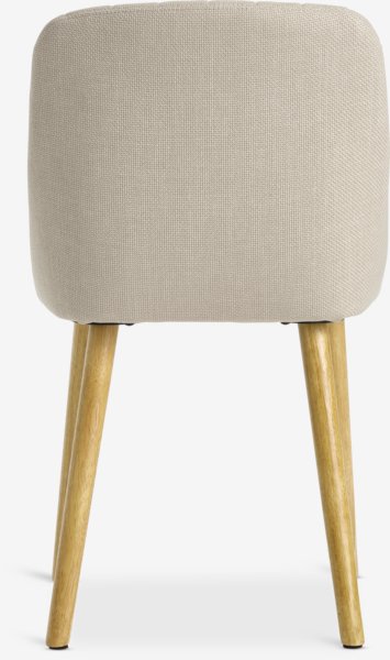Dining chair ADSLEV w/out armrest beige/natural oak