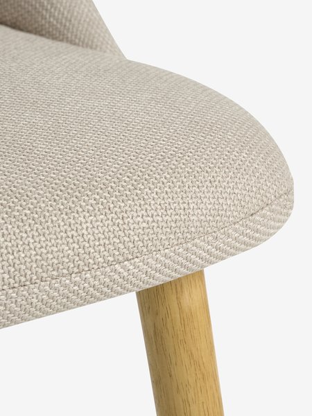 Dining chair ADSLEV w/out armrest beige/natural oak