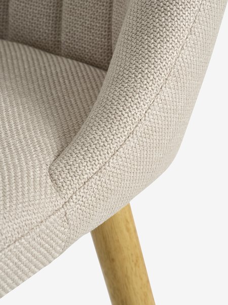 Dining chair ADSLEV w/out armrest beige/natural oak