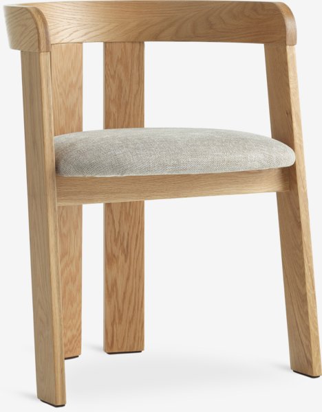 Chaise BOVRUP chêne/tissu beige