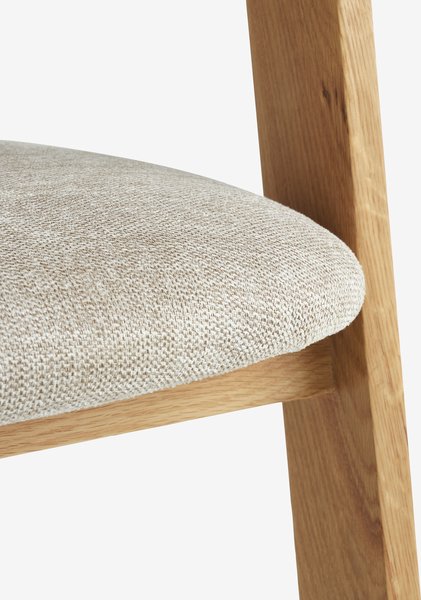 Chaise BOVRUP chêne/tissu beige