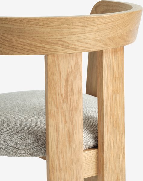 HARESKOV D130 table oak + 4 BOVRUP chairs oak/beige