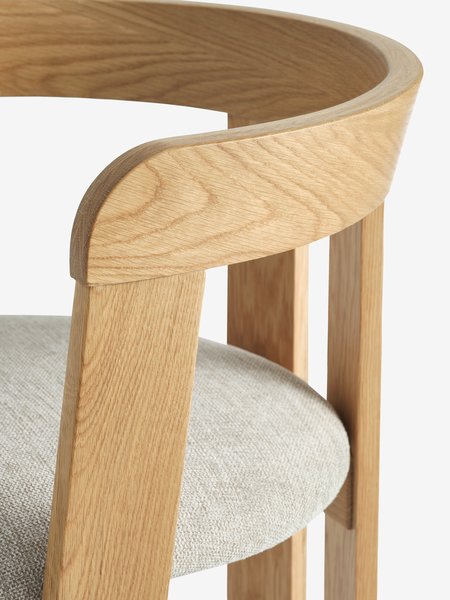 Silla de comedor BOVRUP roble/tela beis